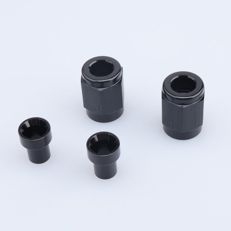 AC PERFORMANCE -3 AN Female Tube Nut and Sleeve Hardline Fitting for 3/16" OD Tubing, Black Aluminum, Pack of 2 - Image 3